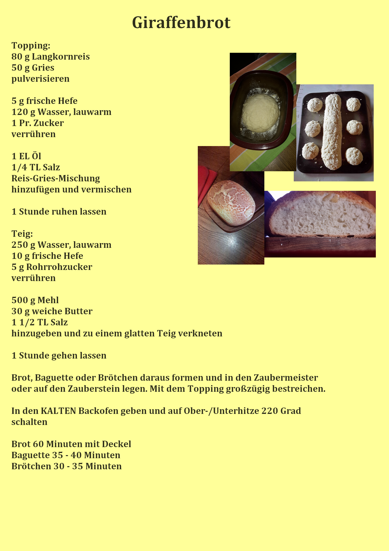 Rezept Giraffenbrot - Brötchen Rezept Giraffenbrot - Brötchen