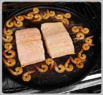 Lachs-Gambas-Grillstein Mini